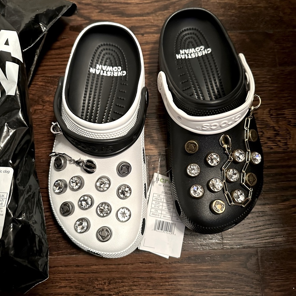 Christian Cowan crocs 10 women/ 8 men.